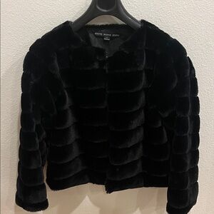 HYFVE Elegant Black Faux Fur Jacket